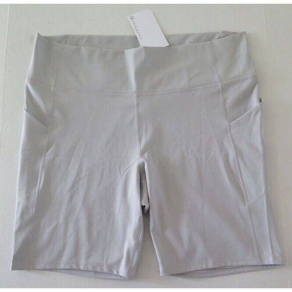 Fabletics SO2147498 Womens Sz 4X Arctic Gray Oasis High-Waisted Pocket 9" Shorts - Picture 1 of 6